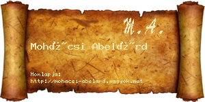 Mohácsi Abelárd névjegykártya